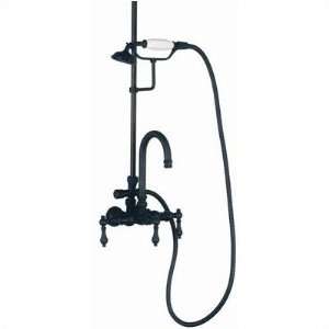  Wall Mount Gooseneck Tub Faucet with Hand Shower and Metal 