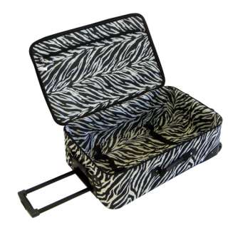 American Flyer Animal Print 5 Piece Luggage Set   Zebra Black 