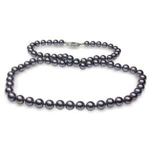   5mm Black Freshwater cultured pearl necklace American Pearl Jewelry