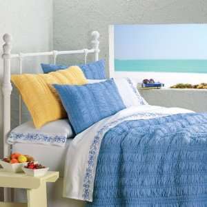  Honey Santorini Ruched Coverlet   Twin