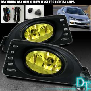 05 07 RSX DC5 YELLOW BUMPER DRIVING FOG LIGHTS LAMPS w/ SWITCH 