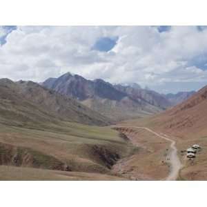  Border Road Between Tajikistan and Kyrgyzstan in Mountains 