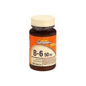 Sundown Vitamin B 6 50 Mg Dietary Supplement Tablets   100 Tablets