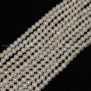 5mm White Round Freshwater Pearls Loose Beads 16 P113 B  