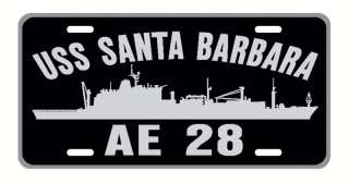 USS SANTA BARBARA AE 28 License Plate Military Signs  