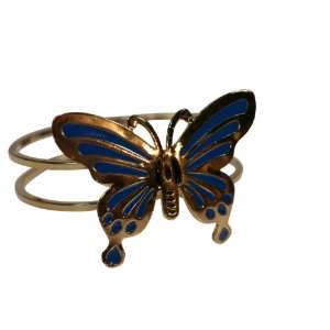  Gold And Blue Butterfly Bangle Celebrity Silver Jewelry