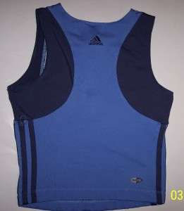   size M Adidas Perriwinkle Blue/ Black Running, Aerobics Cool Max Top