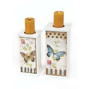  Melrose Assorted Butterfly Candleholders, Set of 2