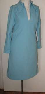 Vintage 1960s 1970s Cute BLUE HAPPENINGS DRESS Large  