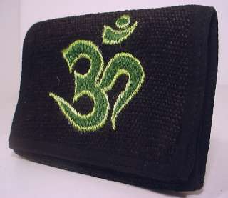 Tibetan Buddhist Embroidery ~ OM ~ durable hemp wallet  