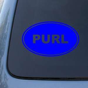PURL KNITTING   Vinyl Car Decal Sticker #1632  Vinyl Color Blue