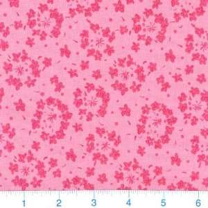  45 Wide Estella Tiny Floral Blossom Rose Pink Fabric By 