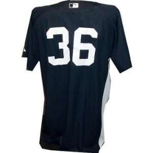 36 Yankees 2010 Spring Training Game Issued Home Navy Jersey (Silver 
