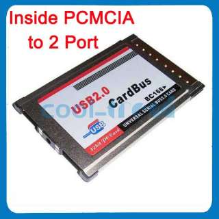 Inside Hide PCMCIA to USB 2.0 Card Cardbus Adapter for Laptop C  