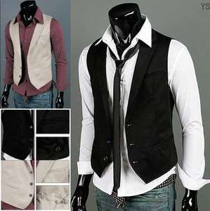  Top Designed Casual Slim Fit Skinny dress vest Waistcoat 2COLORS H123