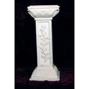   Galleries JBP200 Pedestal with Flowers   White Marble