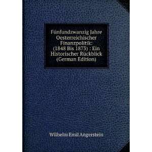   RÃ¼ckblick (German Edition) Wilhelm Emil Angerstein Books