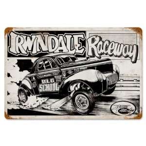 Irwindale Raceway Automotive Vintage Metal Sign   Garage Art Signs