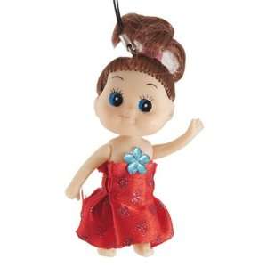  Gino Plastic Red Dressed Girl Doll Pendant Strap for Mp4 