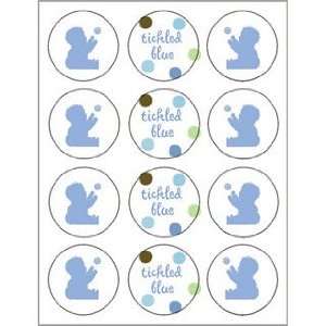  Tickle Blue Baby Shower Supplies Seals   2 Sheets Baby