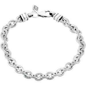    Brc674 Silver 07.50 Inch Twisted Cable Link Bracelet Jewelry