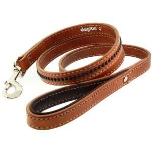   Leather Dog Leash   Optional Personalized Name Plate