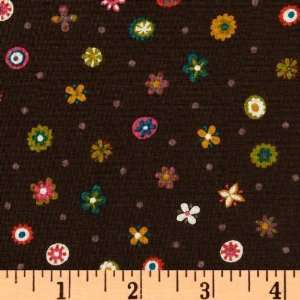  44 Wide Toomuchery Ditsy Floral Brown Fabric By The Yard 