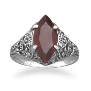   Vintage Style Ring Marquise Garnet The Garnet Measures 15mmx7mm   Size