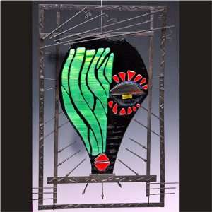  Vinita, One of a kind Glass Metal Mask Wall Hanging by Meg 