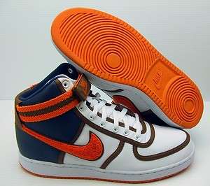 VANDAL HIGH HI LEATHER Nike Air Shoes WHITE ORANGE NAVY Mens 9.5 11 11 