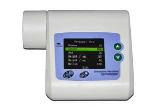 Digital Spirometer PEF FEFV1 FEF lung volume device gm a  