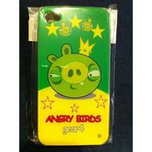  Angry Birds iPHONE 4 Case   Green Pig with Yellow Crown 