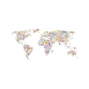 Wallpaper 4Walls Maps Peace and Love World Map Bright 