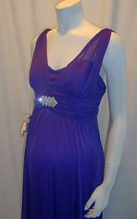 New Long Regency Violet Vneck Maternity Dress LARGE NWT  