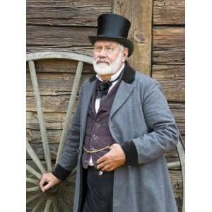 Man in beaver top hat, Fort Nisqually Living History Museum, Tacoma 