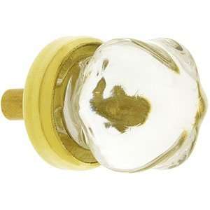   Victorian Style Glass Cabinet Knob With Brass Base in Many Colors