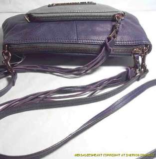 Handbag B Makowsky NWT Rochelle Top Zip X Body Or Shoulder Purple 