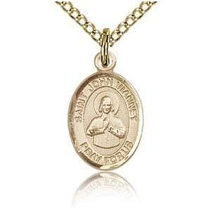    Gold Filled 1/2in St John Vianney Charm & 18in Chain Jewelry
