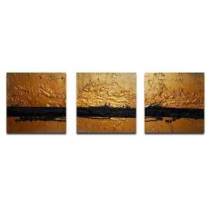 Hand Painted Modern Oil Painting Hot caulking 3 Piece Canvas Art Set 