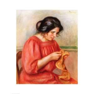  Gabrielle darning, 1908 Finest LAMINATED Print Pierre 