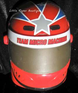   Micro Machines Vintage Galoob Red Helmet Opens Racing Playset Toy Cars