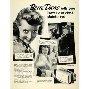  1937 Ad Bette Davis Lux Toilet Soap Skin Care Beauty 