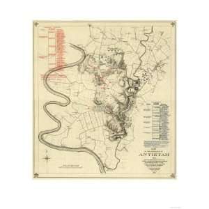 Battle of Antietam   Civil War Panoramic Map   Antietam, MD Premium 