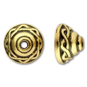   Antique Gold 8mm Celtic Design Bead Caps (6)
