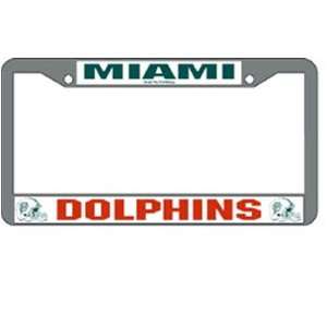  Miami Dolphins License Plate Frame   Chrome Sports 