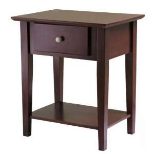  Shaker Night Stand with Drawer In Antique Wanut By Winsome 