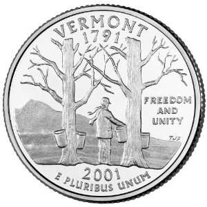 2001 D Vermont State Quarter BU Roll 