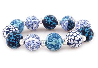 Viva Beads SOMETHING BLUE Jumbo Silver Ball Bracelet  