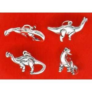  Sterling Silver Charm, Apatosaurus Dinosaur, 1 inch wide 