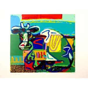 David Gerstein Cow Limited Edition Signed Numbered Serigraph Print 